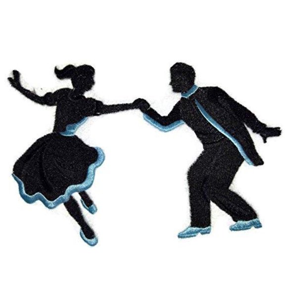Swing Silhouette Right Posture Embroidered Iron on/Sew Patch [7.78" X 5.4"]