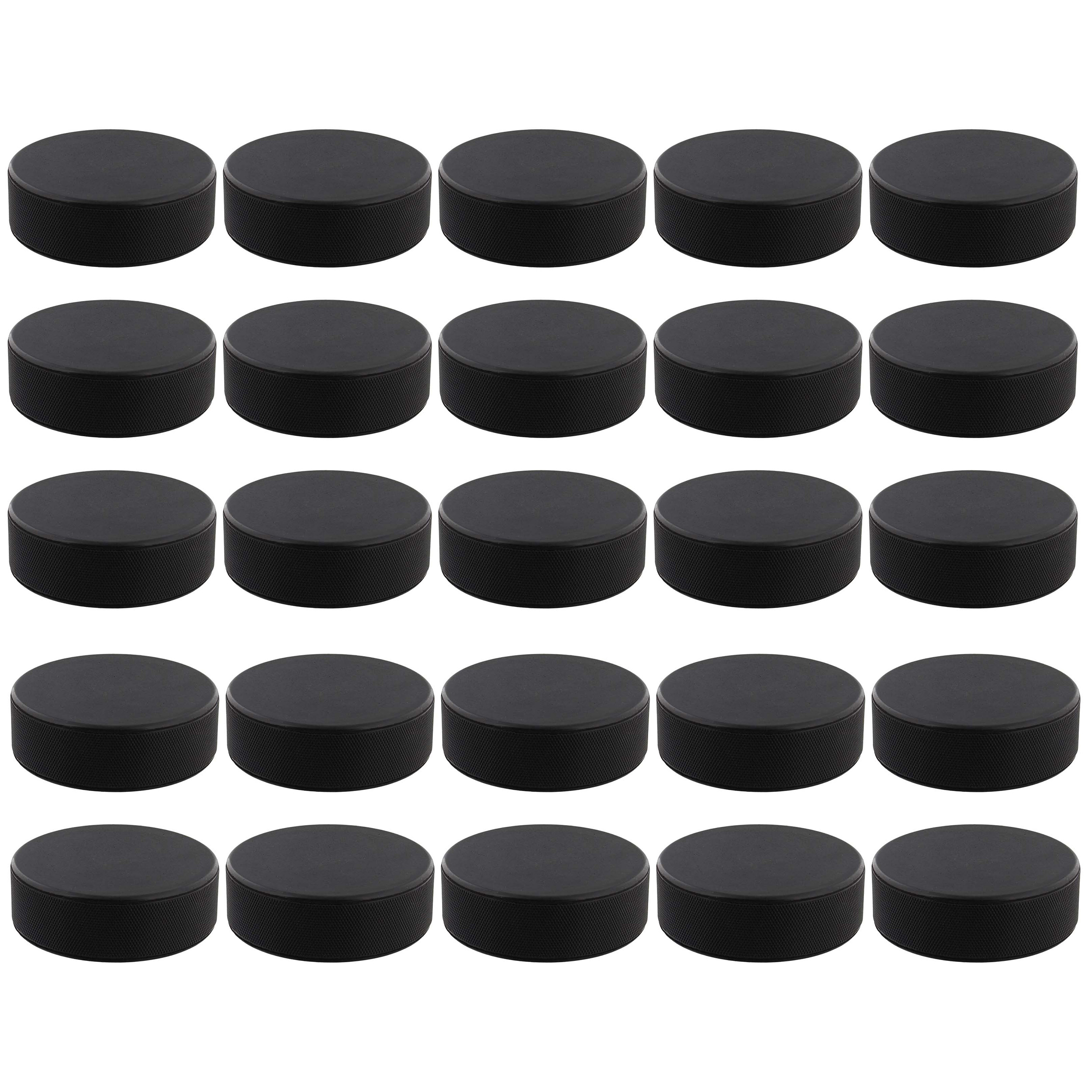 Swing Sports Hockey Pucks Bulk Set 25pk Rubber 6oz Black Hockey