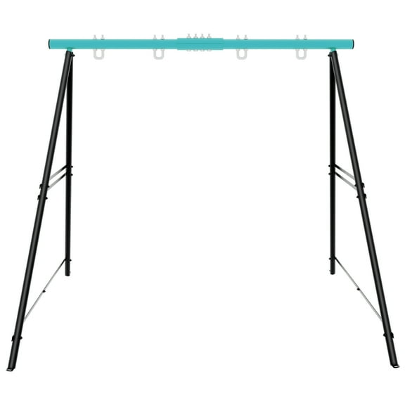 LuckyNote A-Frame Swing Stand for Kids and Adults, 2 Seat Metal Swing Set Frame Heavy Duty, Backyard, Green