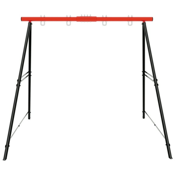 LuckyNote Heavy Duty Metal Swing Set Frame, 550 lbs Capacity A-Frame Stand for 2 Seats, Outdoor Backyard, Red