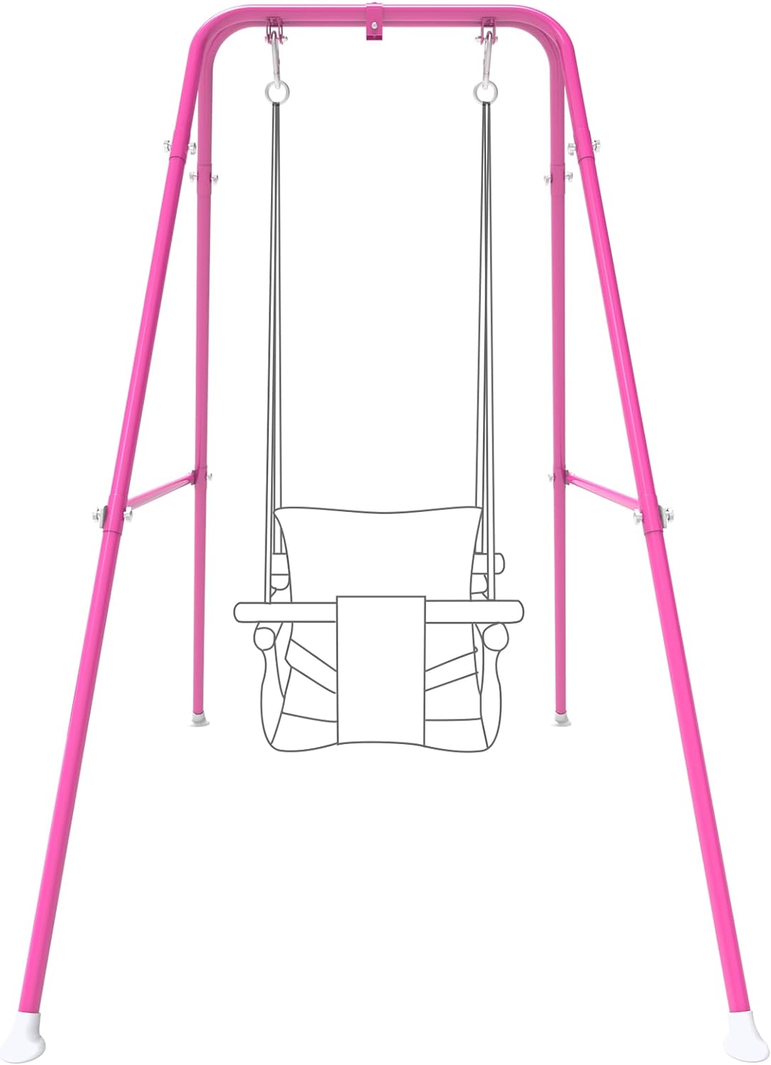 A-Frame Metal Swing Stand For Kids - Adjustable Toddler Swing Frame For Indoor/Outdoor Use, Fits Most Baby Swings (White)