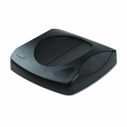 Swing Top Lid For Untouchable Recycling Center, 16" Square, Black | Bundle of 2