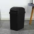 thumbnail image 1 of Swing Top Lid Trash Can, 4.5 Gallon Step-On Kitchen Bathroom Garbage Bin, Hands-Free Automatic Open/Close Wastebasket for Home Office(Black), 1 of 6
