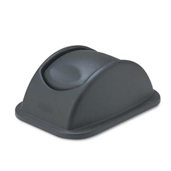 Swing Top Lid for Seven-Gallon Soft Molded Plastic Wastebasket Black