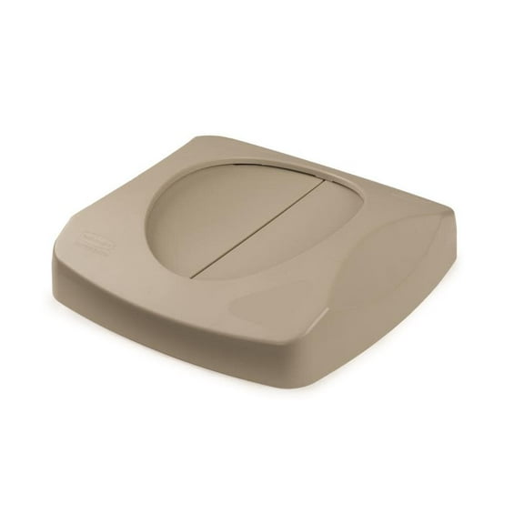 Rubbermaid Commercial FG268988BEIG Untouchable 16 in. Square Swing Top Lid - Beige
