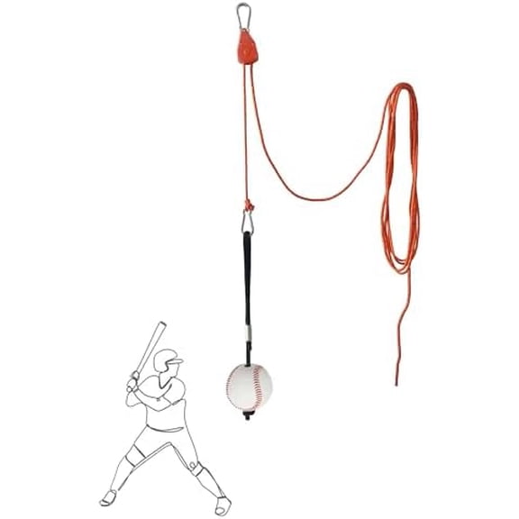 Swing Trainer with Pulley-Height Adjustable with 13ft Rope Practice Aid,Improve Batting & Develop Muscle Memory|Training Tools for Tennisball,Pickleball,Baseball&Softball,Indoor/Outdoor Use
