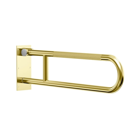 Swing Up Wall Mounted Grab Bar - 500 Lbs Capacity Flip-up Handicap Toilet Safety Rails For Seniors Stainless Steel Textured Grip Adapliant Bathroom 30" Length Brushed Brknurled