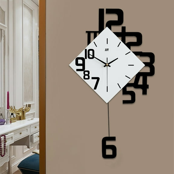 Swing Wall Watch Clock Quartz Silent Pendulum Hanging Clock Art Decoration Home for Living Rooms, Bedrooms