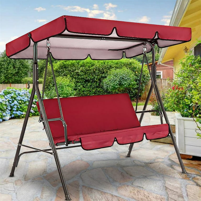 Qleicom Swing Waterproof Oxford Cloth Canopy Garden Swing Seat Replacement Canopy Double Swing Replacement Canopy Outdoor Patio Ham mock Swing Seat Cover