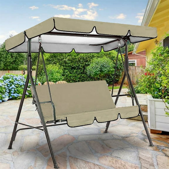 Swing Waterproof Oxford Cloth Canopy, Garden Swing Seat Replacement Canopy, Double Swing Replacement Canopy, Outdoor Patio Ham-mock Swing Seat Cover, 63.96"x44.46"x5.85" Swing Canopy Cover