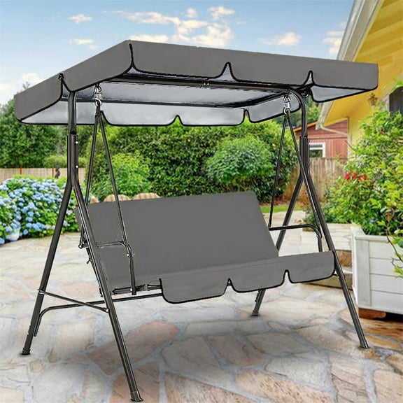 Swing Waterproof Oxford Cloth Canopy, Garden Swing Seat Replacement Canopy, Double Swing Replacement Canopy, Outdoor Patio Ham-mock Swing Seat Cover, 74.1"x51.48"x5.85" ​Swing Canopy Cover