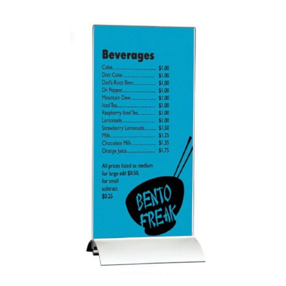 Swing Wing Sign Holder 8.5"w x 11"h Insert Size, Aluminum Base with Clear Acrylic Top