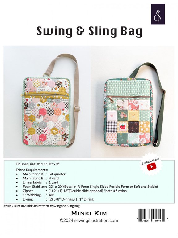 Swing and Sling Bag Pattern by Minki Kim