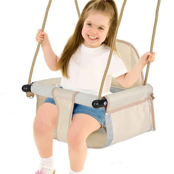 LINXUXIE Toddler Swing,Heavy Duty Rope Anti-Slip Swing Seat Suitable for Indoor & Outdoor, Birthday Gifts for 1-3 3-5 5-8 Year Old