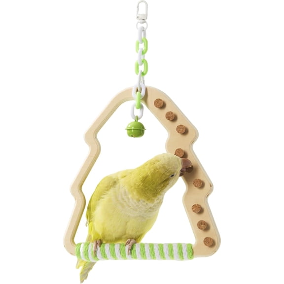 Swing tree parrot perch, rotating wooden support suitable for small/medium-sized birds