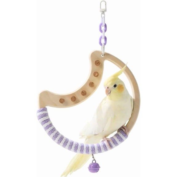 Swing tree parrot perch, rotating wooden support suitable for small/medium-sized birds