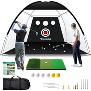 SwingRex 10x7FT Golf Practice Net with Mat & Target   Backyard Driving & Chipping Aid