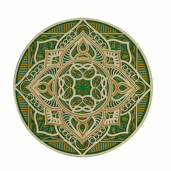 Swingarts Wooden Mandala, 18" x 18", Natural Wood, Handmade Wall Art