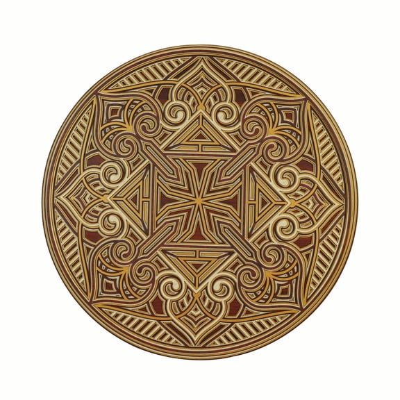 Swingarts Wooden Mandala, 18" x 18", Natural Wood, Handmade Wall Art