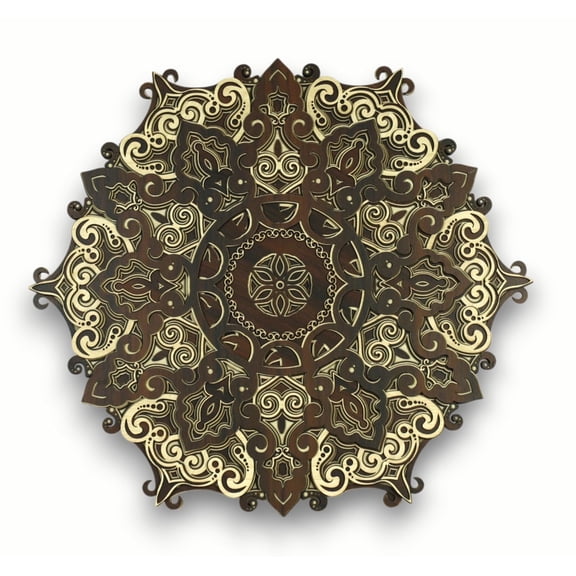 Swingarts Wooden Mandala  18 x 18 inch (45 x 45 cm) | Natural Wood | Handmade Wall Art