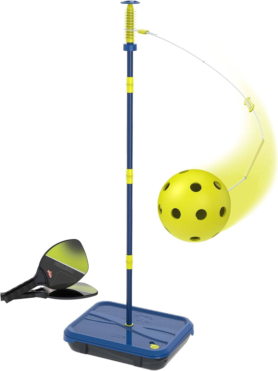 W Swing Ball Racket Swingball Pickleball All Surface Portable Game Set, Blue and Yellow ...