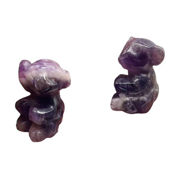 Swingin 2 Carved Amethyst Monkey Animal Beads