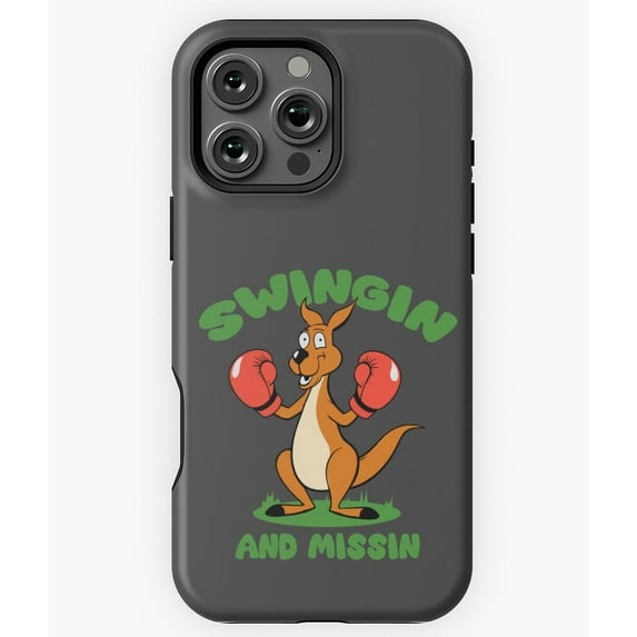 Swingin' and Missin' Kangaroo Funny Phone Case for iPhone 16 15 14 13 12 11 Pro Max