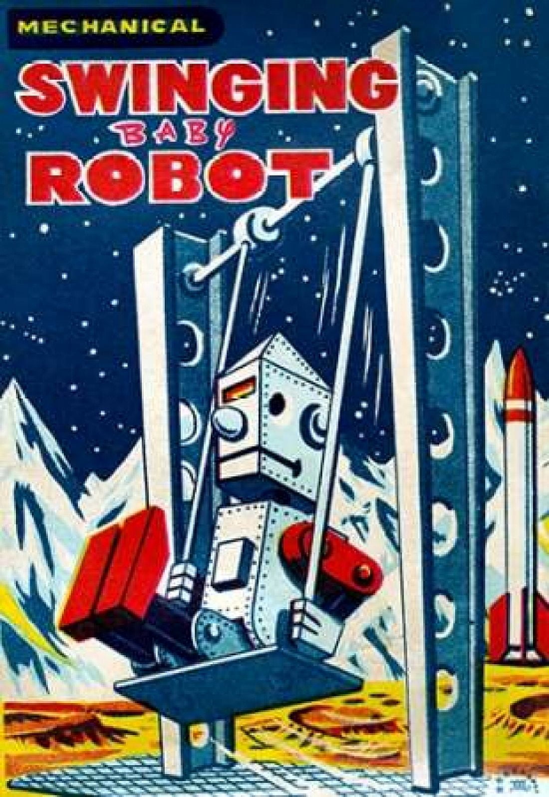 Swinging Baby Robot Canvas Art - Retrobot (20 x 28)