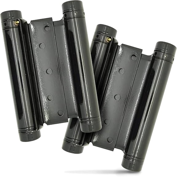 Swinging Café Doors 6'' Double Action Spring Hinge, Saloon Swinging Cafe Door Hinge, Swing Door Hinges, Door Swing Commercial Grade Double Swing Hinges, Heavy Duty Door Hinge, Gloss Black, 2 Units