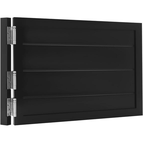 Swinging Door Cafe Door, 35.4x23.6in Interior Solid Wood Swinging Doors with 3 Spring Hinges Counter Single Swinging Doors for Kitchen Bar Doorways Entrance Partition Black