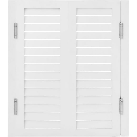 Swinging Door Cafe Doors, 29.5" Wx35.4 H Wooden Half Saloon Door with 4 Metal Hinges, Double Entrance Partition for Kitchen Cellar Bar Barn Porch, White