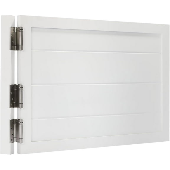 Swinging Door, Solid Wood Swing Door with 3 Spring Hinges, Half Waist Swinging Door for Kitchen Shop Entrance Partition Pub, 35.4x23.6inch / White