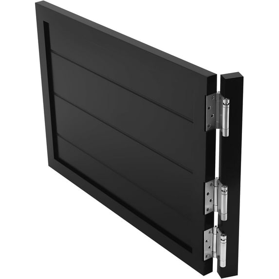 Swinging Door, Solid Wood Swinging Door with 3 Spring Hinges, Interior Dutch Door for Hallway Kitchen Bar Pub Entrance Partition, 35.4x23.6inch / Black