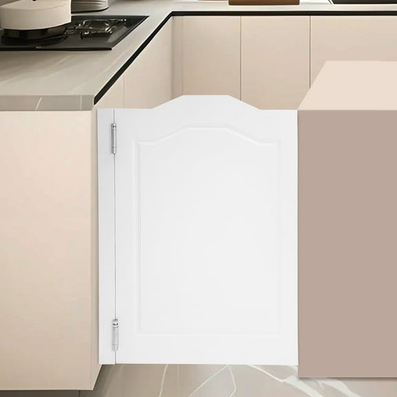 Swinging Door for Shop Entrance Partition 180 Opening and Closing Swinging Door, White Wood Partition Door