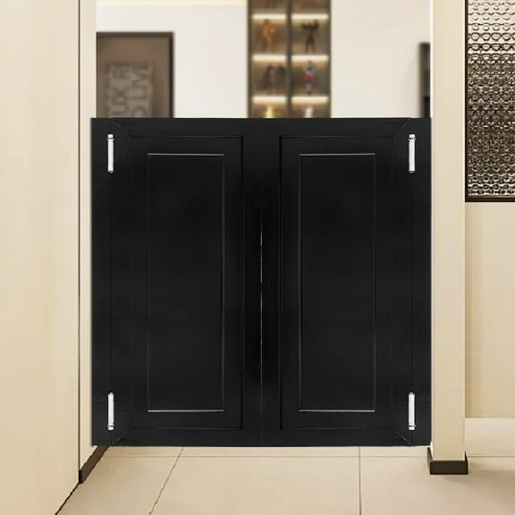 Swinging Doors Cafe Doors,Wood Saloon Swing Doors,Saloon Cafe Doors, Swinging Barn Door Swinging Door Auto Close Kitchen Bathroom Hallway Bar Swinging Door for Indoor (Black 35.4"x35.4")