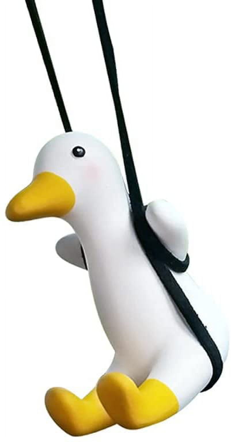 Swinging Duck Car Hanging Ornament, Cute Swing Duck On Car Rear View Mirror Pendant, Swing Duck