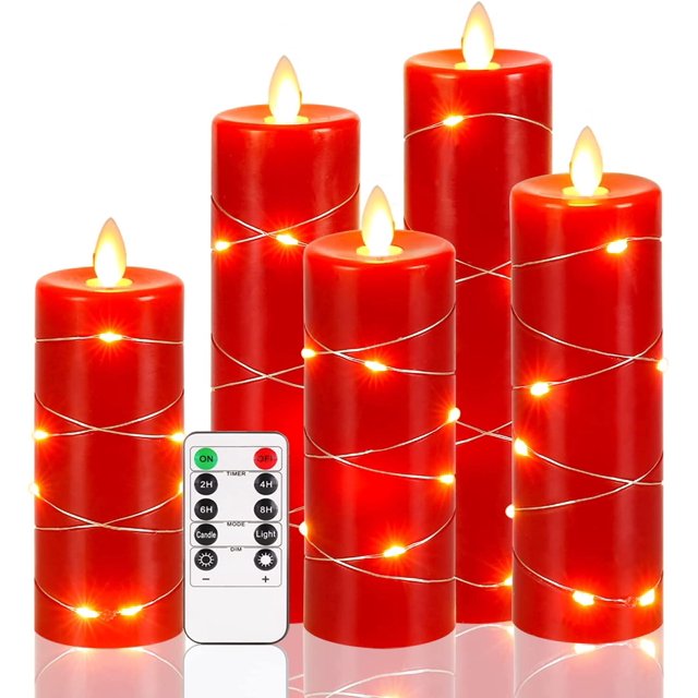 Swinging Flame Flameless Candle Fairy Lights Remote Timed Candles