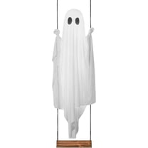 Swinging Ghost Outdoor Decor, 3.3 Ft Hanging Ghosts Halloween Decor with Remote Control, Ghosts on a Swing Decoration, Scary Party Outside for Front Door, Porch, Garden, Yard, Tree(No light)