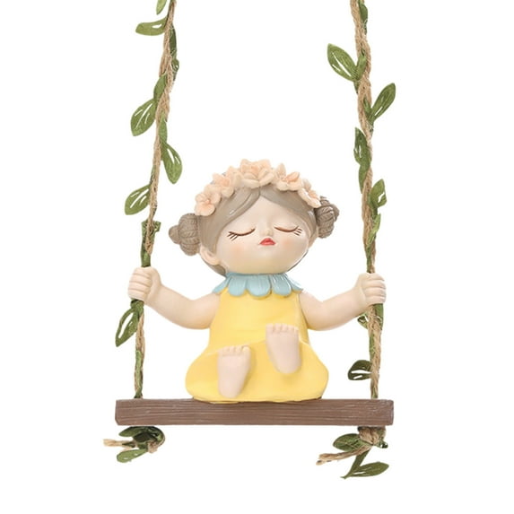 Swinging Girl Garden Statue - Resin Outdoor Decor for Yard or Patio