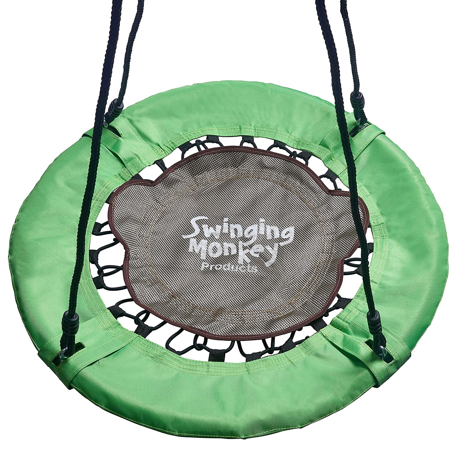 30'' Green Nylon Fabric Disc Swing with Adjustable Rope