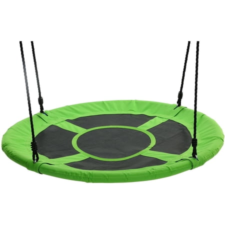 Swinging Monkey Giant 40 Inch Web Fabric Outdoor Saucer Tree Swing, Green