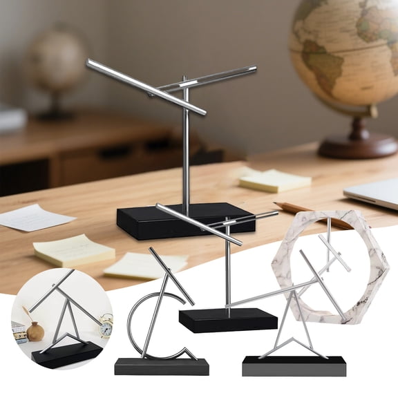 Swinging Sticks Kinetic Energy Sculpture Pendulum Perpetual Motion Ornament Desktop Anti-Gravity Pendant Silent Metal Desk Toy Halloween Decorations,Silver1