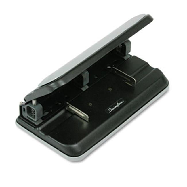 Swingline  32-Sheet Easy Touch Three- to Seven-Hole Punch - Black-Gray - .28 in. Holes