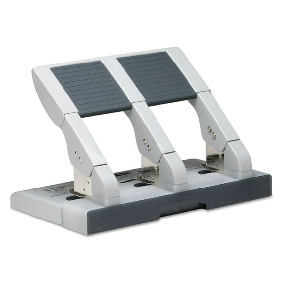 Swingline® 75-Sheet Heavy-Duty Three-Hole Adjustable Punch, 9/32" Holes, Putty/Gray