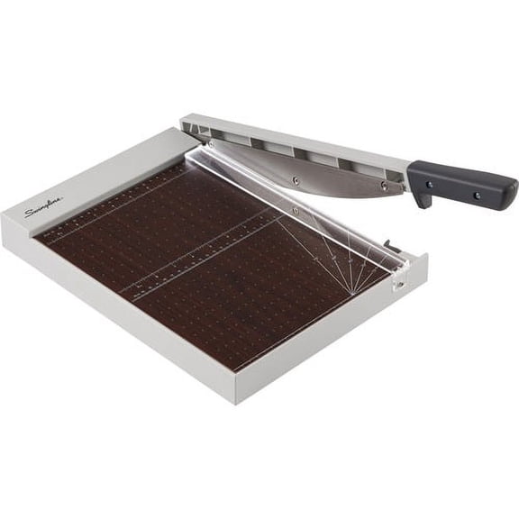 Swingline ClassicCut Guillotine Wood Trimmer - 10 Sheet Cutting Capacity - 12" Cutting Length - Safety Latch - Solid Wood - Gray - 1 Each | Bundle of 2 Each