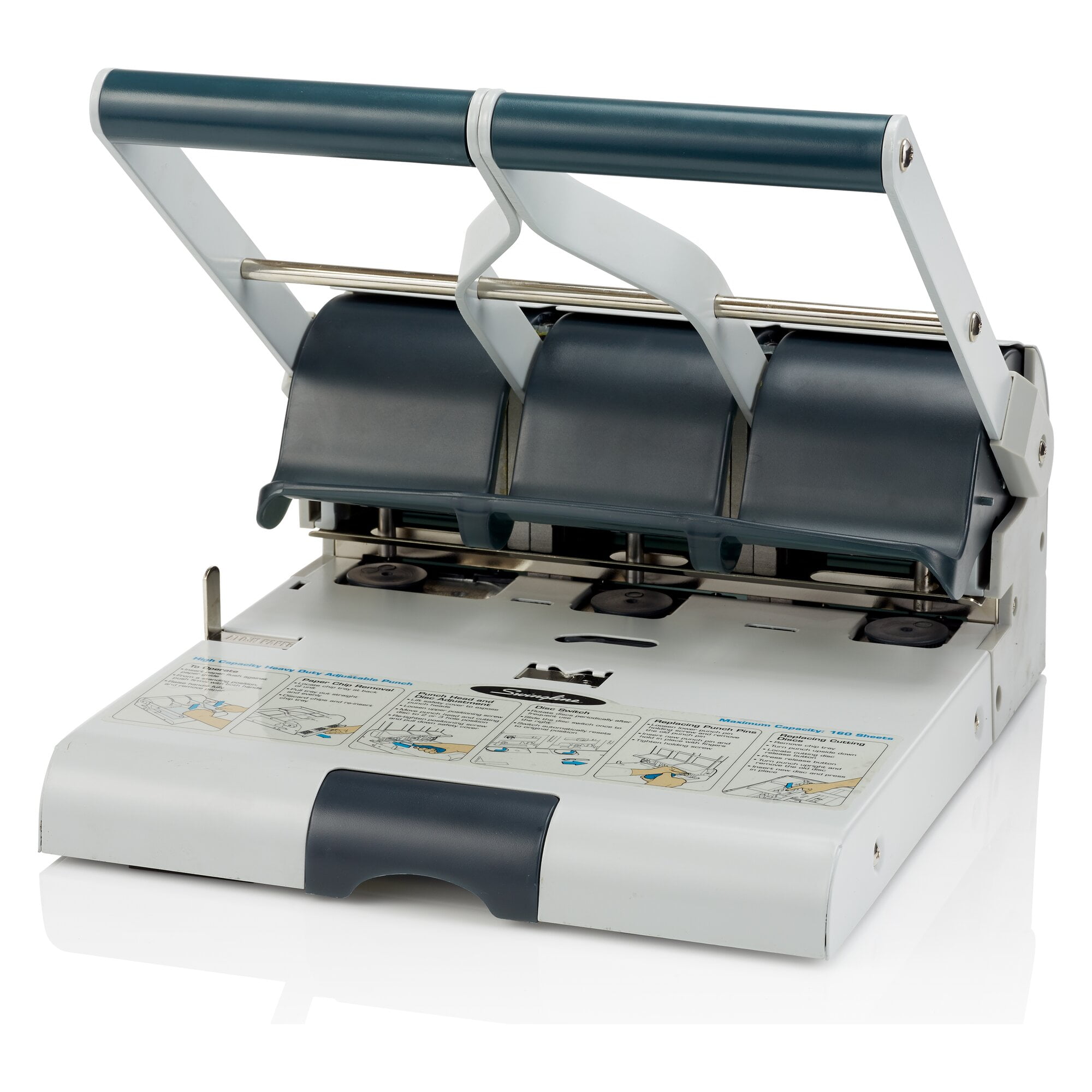 Swingline High Capacity Adjustable Punch, 2-3 Holes, Adjustable Centers, 160 Sheets