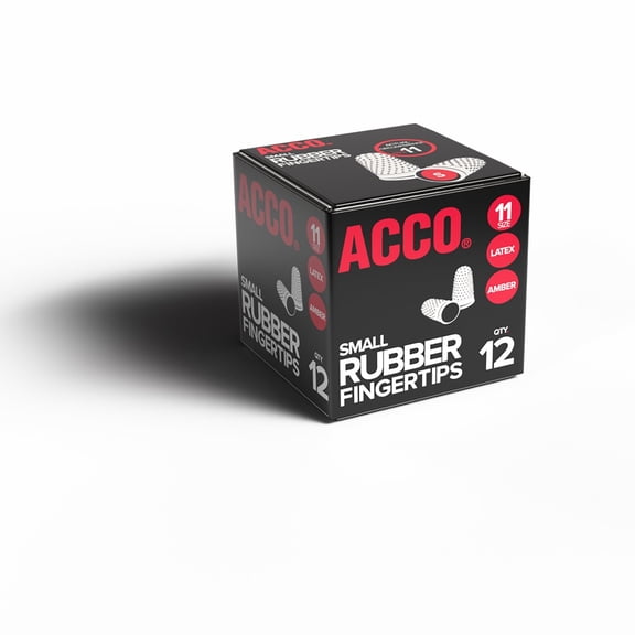 Swingline Rubber Fingertips, #11, 9/16" Diameter, Amber, Box Of 12