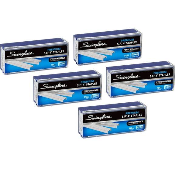 Swingline S.F. 4 Premium Staples, 1/4" Length, 210 Per Strip, 5,000/Box, 5 Pack