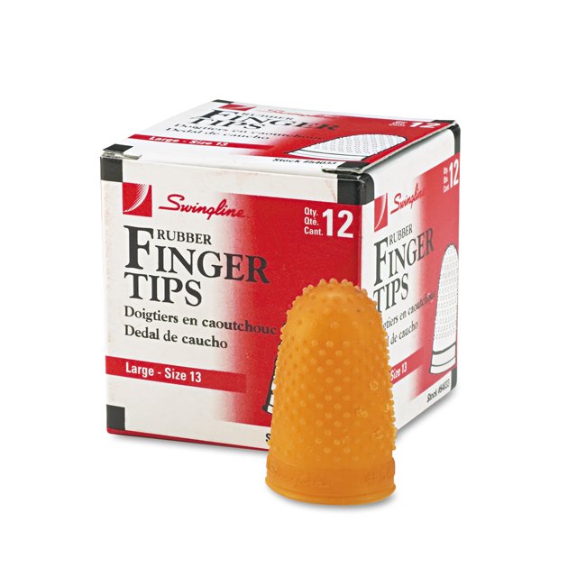 Swingline, SWI54033, Rubber Finger Tips, 1 Dozen, Amber