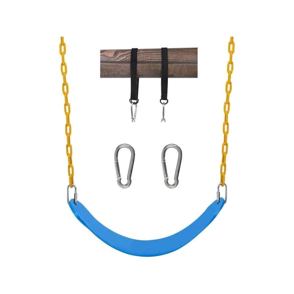 Swings Seats Heavy Duty With 66 Chain, Playground Swing Set Accessories With Snap Hooks And Hanging Strap Support 440lb Green
